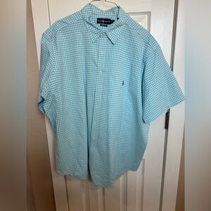 Ralph Lauren Men's Light Blue Checkered Shirt Big & Tall